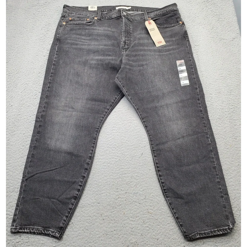 Levi's Wedgie Skinny Jeans Women 24 Black Denim High Rise Arcuate Pocket Red Tab